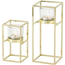 Porte-bougies dorées tomba, lot de 2