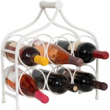 Porte-bouteille de vin en fer Porte-bouteilles de table 37x35 cm Casier à Vin de comptoir Porte-bouteilles de cuisine Cave à vin