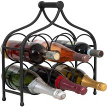 Porte-bouteille de vin en fer Porte-bouteilles de table 37x35 cm Casier à Vin de comptoir Porte-bouteilles de cuisine Cave à vin