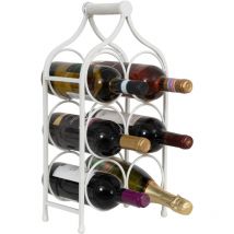 Porte-bouteille de vin en fer Porte-bouteilles de table 46x24 cm Casier à Vin de comptoir Porte-bouteilles de cuisine Cave à vin