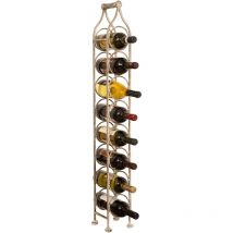 Porte-bouteille de vin en fer forgé Porte-bouteille mousseux 105x15 cm Présentoir à vin au sol pour 8 bouteilles Cave à vins