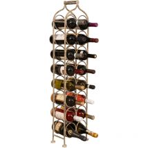 Porte-bouteille de vin en fer forgé Porte-bouteille mousseux 105x25 cm Présentoir à vin au sol pour 16 bouteilles Cave à vins