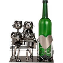 Porte-bouteilles en métal Couple d'amoureux - 26 x 22 cm - Porte-bouteilles déco