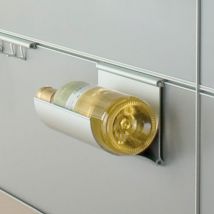 Porte bouteilles aluminium - Décor : Argent - Largeur : 200 mm - Hauteur : 113 mm - Profondeur : 106 mm - Matériau : Aluminium - Finition : Anodisé