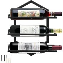 Porte-Bouteilles Mural en métal, Porte-Verres à vin à Suspendre, Casier à vin Rouge