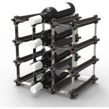 Casier à vin empilable 9 petits kit - Porte-bouteille de vin flexible et extensible - Casier à bouteilles empilable - Casier à vin modulaire pour le