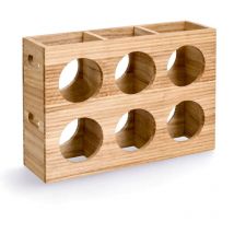 Porte-bouteilles pour 6 bouteilles, en bois, 38 x 11,6 x 27 cm