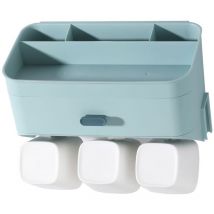 Porte-brosse à dents à ventouse magnétique Ensemble de gobelets pour bain de bouche à fixation murale sans perforation