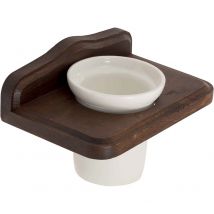 Metaform - Porte-brosse à dents accessoires salle de bain style rustique en noyer et céramique mod. Mathilde