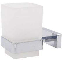 Inda - Porte-brosse à dents en chrome poli/verre satiné