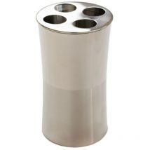 Bagnoxx - Porte-brosse à dents Insert Acier inoxydable Gris Argent 6,5cm de diamètre, 11,5cm de hauteur Rangement pour brosse à dents, gobelet pour