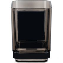 Porte-brosse à dents Wenko Quadro noir sans perçage support brosse à dents mural gobelet à brosse à dents inox accessoire salle de bain fixation