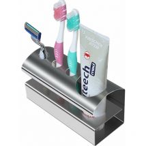 Lucky-88 - Porte-Brosse à Dents Mural Pratique Dentifrice Durable En Acier Inoxydable 304 Brossé Argent Mat Sans Perçage Support De Rasoir