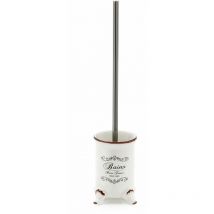 Kiamami Valentina - Porte-Brosse Shabby Chic En Céramique Blanche Décorée Amelia