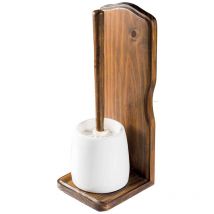 Metaform - Porte-brosse sur pied en bois ancien et céramique style rustique mod. Mathilde