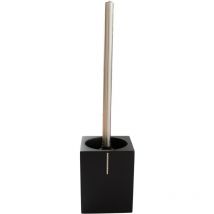 Bagnoxx - Porte-brosse wc Brosse wc LxLxH) : 9,5 x 9,5 x 38cm Noir Noir, polyrésine, avec manche inox