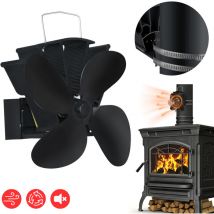 Hengmei - Ventilateur de cheminée Ventilateur de poêle chauffant suspendu à 4 pales pour bois/brûleur à bûches/cheminée (suspendu)