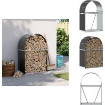 Porte-bûches anthracite 80x45x120 cm acier galvanisé - Porte-bûches - Rangement Bûches - Abri Bûches - Bois De Chauffage - Cheminée