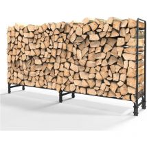 Freosen - Serre Bûche Extérieur Porte Bûche Acier Grande Capacité Rangement pour Bûches Range Bois Serre Bois 244 x 35.5 x 122cm(L x p x h)