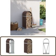 Vidaxl - Porte-bûches marron 40x45x100 cm acier galvanisé - Porte-bûches - Rangement Bûches - Abri à Bûches - Stockager Bois - Cheminée