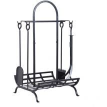 Porte-bûches serviteur de cheminée aramis noir