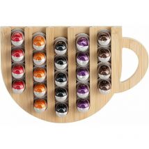 Porte Capsules,Rangement de Capsules Autocollant, Distributeur 36x Capsule Café, Rangement Dosette Café, Support Mural peu Encombrant