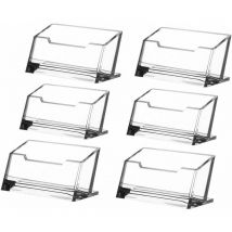 Porte-cartes de Visite Transparent,6 Pack Plastique Présentoir à Carte de Visite en Acrylique Support de Cartepour Support de la Carte Organisateur