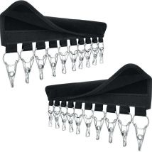 Porte Casquette, 10 Clips (Noir,1 pièce), Organisateur Casquette, Organisateur Casquette Mural, Cintres pour Organisateur de Casquettes, Baseball