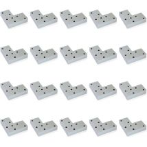 Lot de 20 pieds pour meuble Alumix 8, hauteur 12mm, Plastique, Peint en aluminium - Emuca
