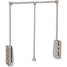 Penderie rabattable pour armoire Hang, 830 - 1150, Peint gris pierre, Acier et Plastique. - Emuca