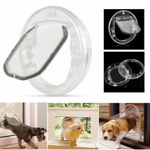 Derrui - Porte chatière pour chats chiens animal de compagnie, grande porte chatière pour fenêtres portes coulissantes en verre avec 4 possibilités