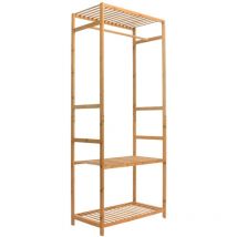 7h Seven House - Porte-chaussures en bambou avec étagère 160x68x35cm 7house