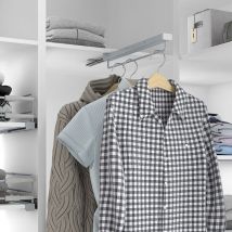 Menage Confort - Support Cintre Amovible 360L R.420750 - Support à extraction totale pour cintres Argent Mat