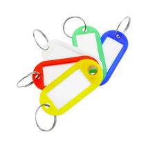 Cime - Llavero etiqueta, L.55mm, l.22mm, multicolor, anilla de acero, 7 uds.