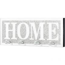 Porte Clé Murale Argent Design avec Décor Diamants Accroche Petit avec 4 Crochets Cristal dans Entrée Salon pour Clés Lunettes - home