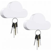 Jalleria - Porte-clés Aimant, [2Pcs] Crochet Mural et en Forme de Nuage, Crochets à Clé Magnétiques, Crochets Suspendus Parfaits pour La Maison et Le