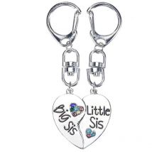 Feiyue - Porte-clés assorti Big Sis en forme de cœur avec strass, cadeau de remise de diplôme
