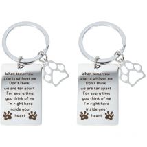 Porte-clés commémoratif 2 pièces Porte-clés commémoratif pour animaux de compagnie Pendentif clé commémoratif pour chien Cadeaux de sympathie pour