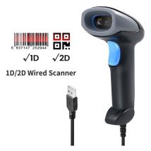 Coocheer - Scanner de codes-barres laser, scanner de codes-barres, universel --- filaire 2D