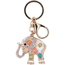 Feiyue - Porte-clés en alliage de zinc en forme d'éléphant avec strass, respectueux de l'environnement et à la mode