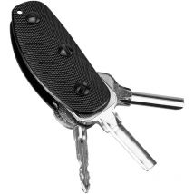 Feiyue - Porte-clés en aluminium avec clip pour outil de poche extérieur (noir)