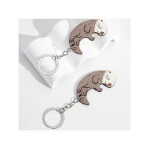 Porte-clés en bois Porte-clés pendentif en forme de hérisson Porte-clés couple de style assorti personnalisé
