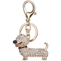 Feiyue - Porte-clés en cristal pour femme, décoration de voiture, porte-clés avec breloque en forme d'animal mignon