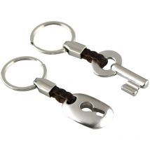 Porte-clés en cuir personnalisé pour couple - Cadeau unique