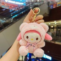 Porte-clés en peluche Kawaii Sanrio Anime Cartoon Pendentif Accessoires Mignon Poupée Jouets Chat Cadeaux