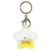 Fei Yu - Porte-clés flottant en acrylique huilé liquide avec pendentif en forme d'étoile à cinq branches