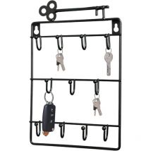 Shining House - Porte Clés Mural Métal, avec 11 Crochets Fonctionnel Key Rack, Porte-Clés Mural Home Décoratif, pour Entrée, Vestiaire, Bureau,