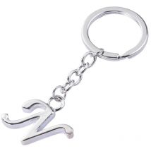 Porte-clés pendentif lettre de l'alphabet porte-clés en alliage créatif porte-clés de voiture cool porte-clés de sac à main pendentif de téléphone
