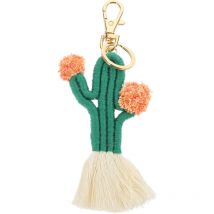Porte-clés Sac diy Pendentif Cactus Tissé à la Main Porte-clés Sac Pendentif Suspendu
