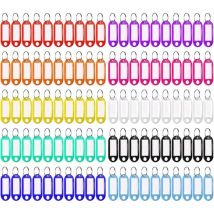 Einemgeld - Porte-clés Bagages, 100 Pcs Porte Étiquettes Cle à Bagages id Tags d'Identification en Plastique Voyage (10 couleurs)